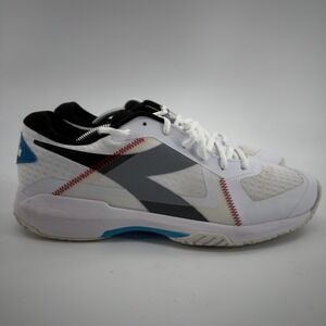 Diadora Pickleball Shoes Mens 12 White Blue Red Court Sneakers
